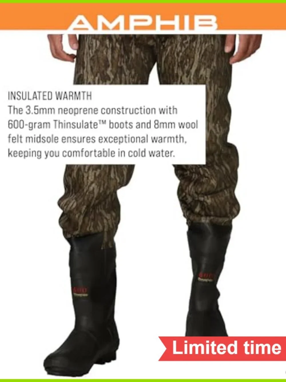 FROGG TOGGS Amphib Neoprene Bootfoot Waterproof Fishing Wader